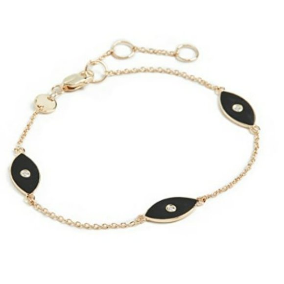 Enamel Trio Diamond Evil Eye Bracelet - Picture 1 of 5